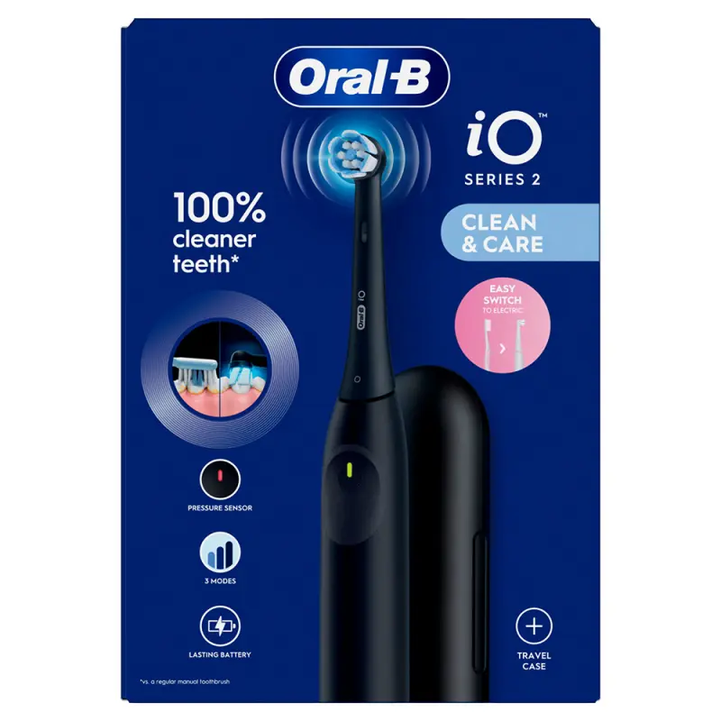 iO2 Elektromos Fogkefe Night Black + Utazó tok