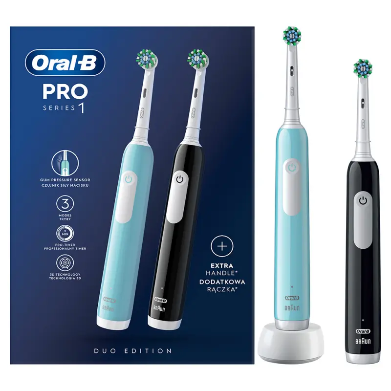 PRO1 Elektromos Fogkefe DUOPACK Blue + Black X-Clean