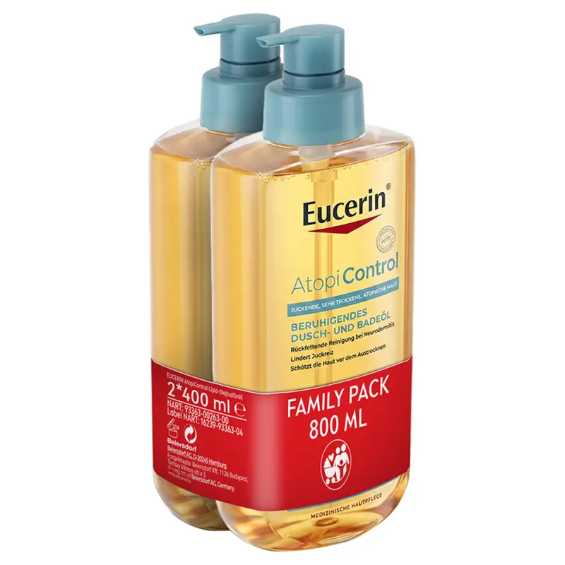 EUCERIN AtopiControl Lipid-Olajtusfürdő DUOPACK 400+400 ml