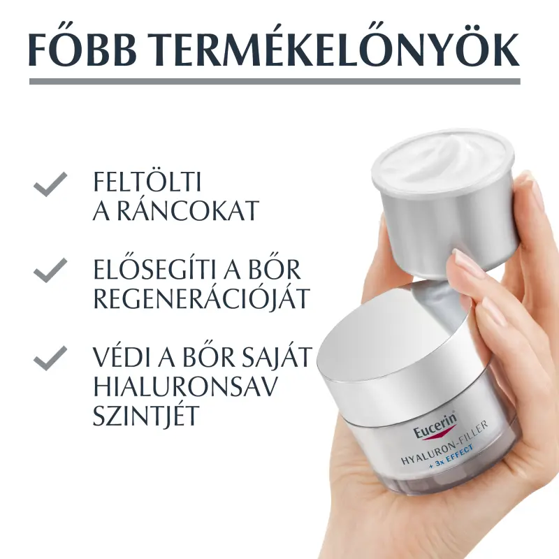 Hyaluron-Filler ráncfeltöltő éjszakai arckrém öko-utántöltő 50 ml