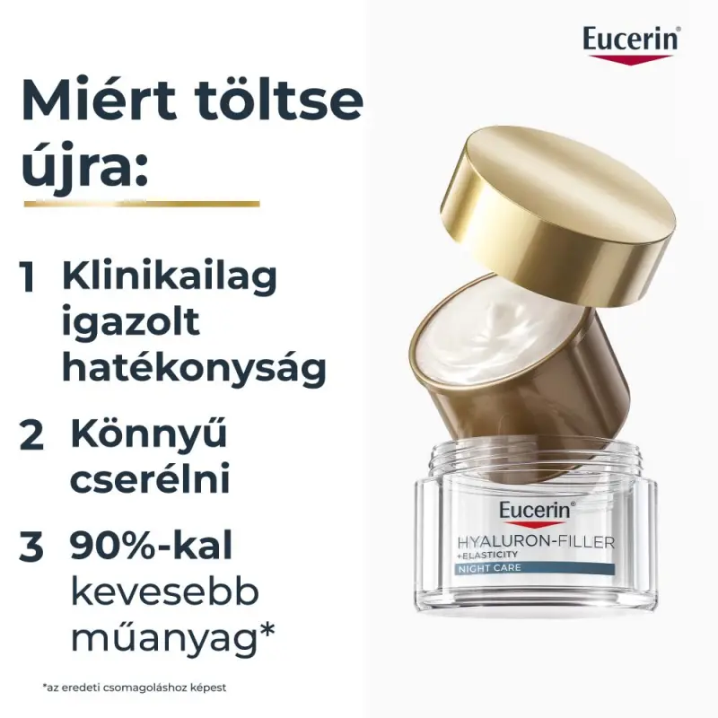 Hyaluron-Filler+Elasticity Bőrtömörséget regeneráló éjszakai arckrém utántöltő 50 ml