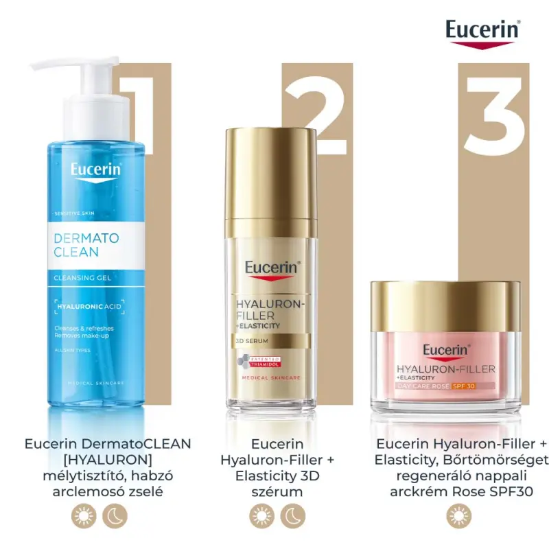 Hyaluron-Filler+Elasticity Bőrtömörséget Regeneráló Nappali Arckrém Rose SPF30 utántöltő 50 ml