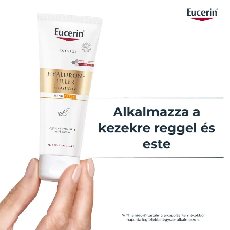 Hyaluron-Filler+Elasticity pigmentfolt halványító & bőrfiatalító kézkrém SPF30 (75 ml)