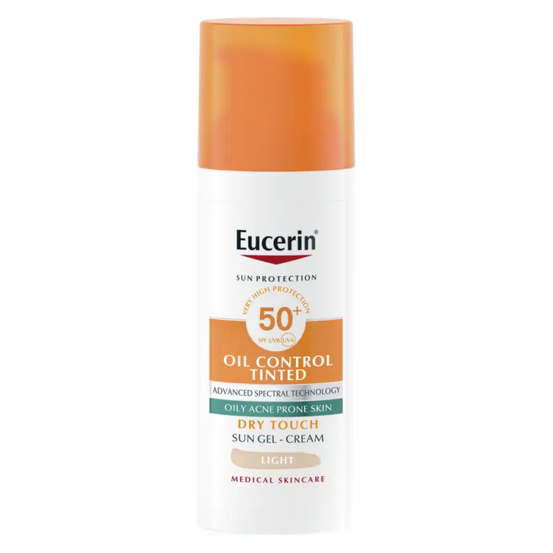 EUCERIN Sun Oil Control színezett napozó krém-gél arcra light SPF50+ light (50 ml)