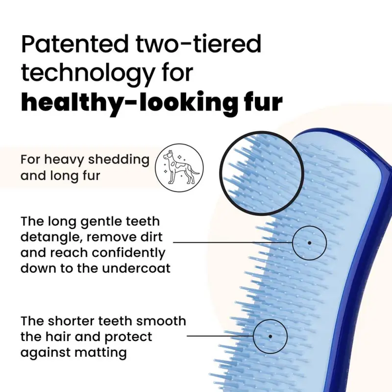 Pet Teezer De-shedding Dog Grooming Brush Kutyakefe Blue Light