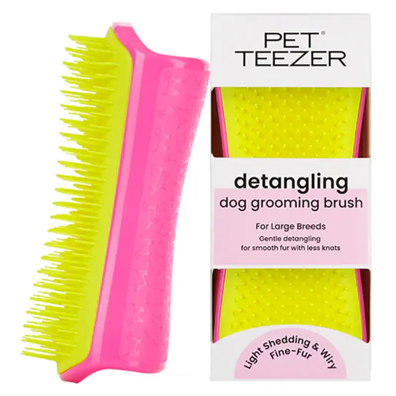 TANGLE TEEZER Pet Teezer Detangling Dog Grooming Brush Kutyakefe Pink-Yellow