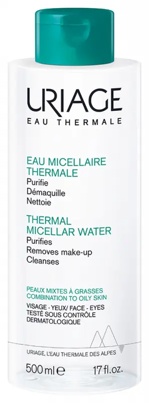 Uriage TERMÁL Micellás arctisztító zsíros/kombinált bőrre 500 ml