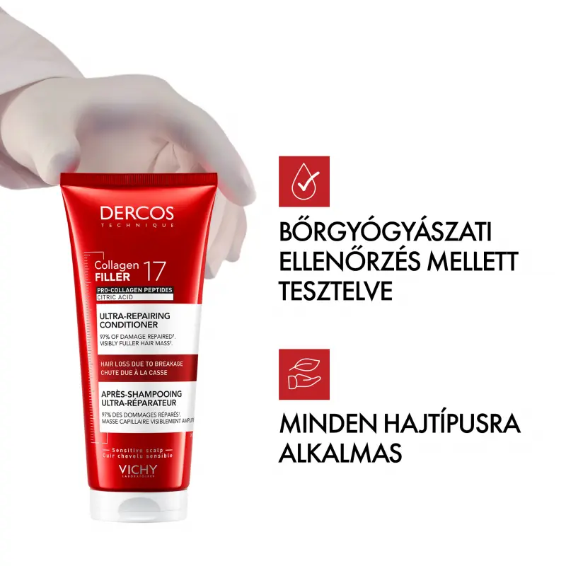 Dercos Collagen 17 Filler Ultra-Regeneráló hajbalzsam 200 ml