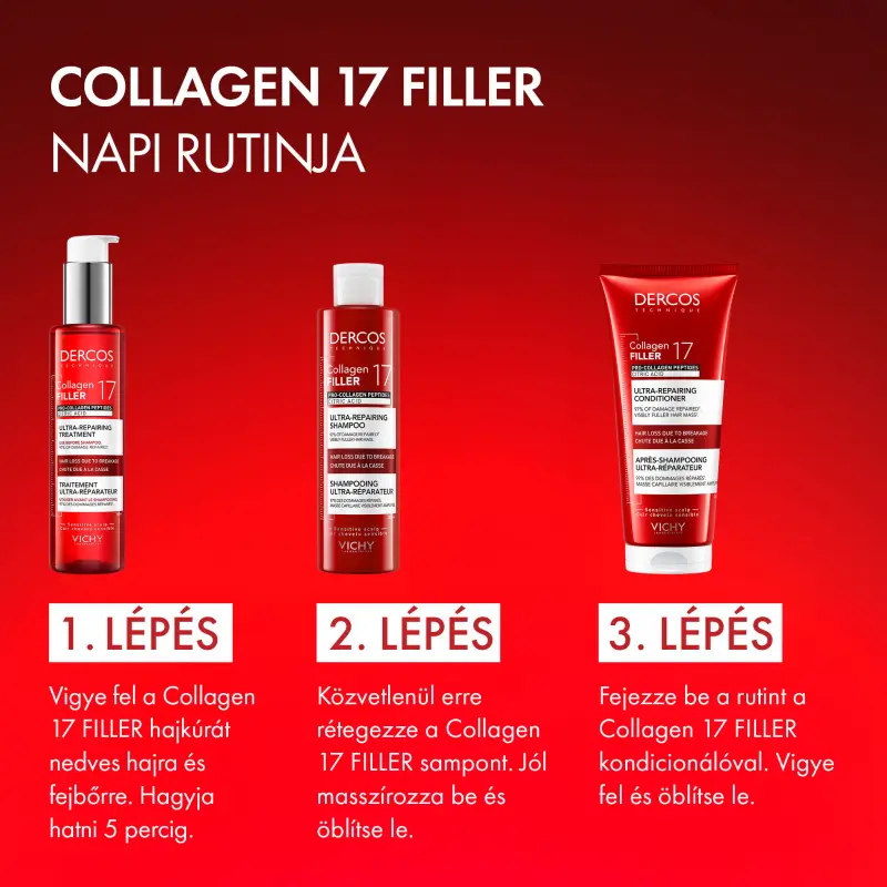 Dercos Collagen 17 Filler Ultra-Regeneráló sampon 200 ml