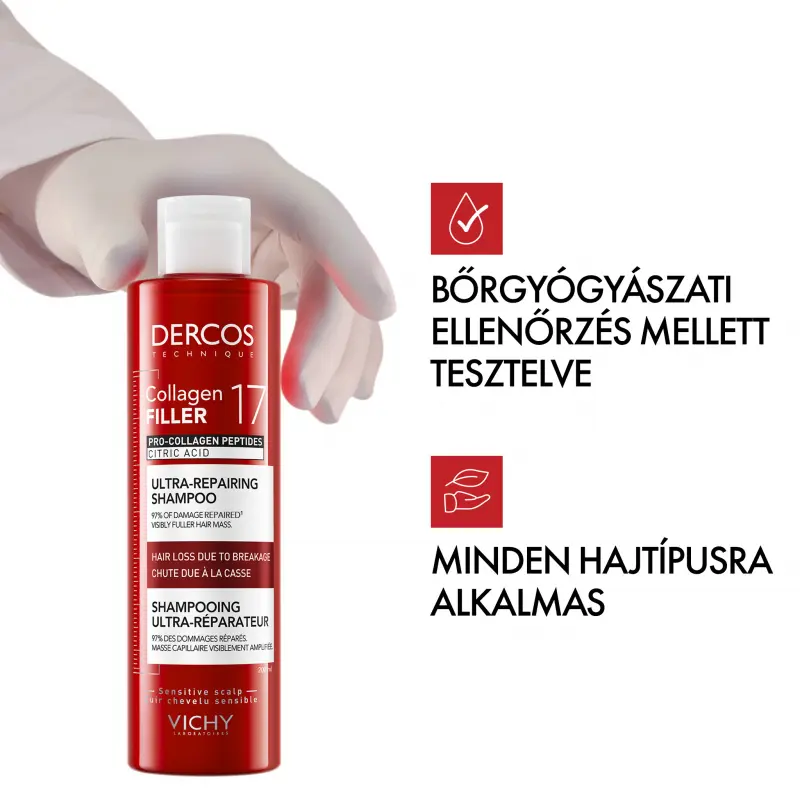 Dercos Collagen 17 Filler Ultra-Regeneráló sampon 200 ml