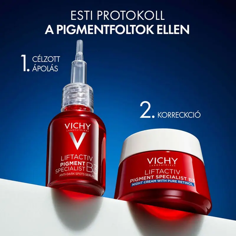 Liftactiv Pigment Specialist B3 Bőrtónus korrigáló éjszakai arckrém tiszta retinollal 50 ml