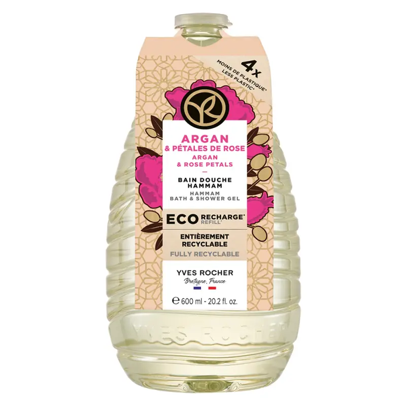 YVES ROCHER Bain De Nature Hab- és tusfürdő Argánolaj & Marokkói Rózsa utántöltő 600 ml