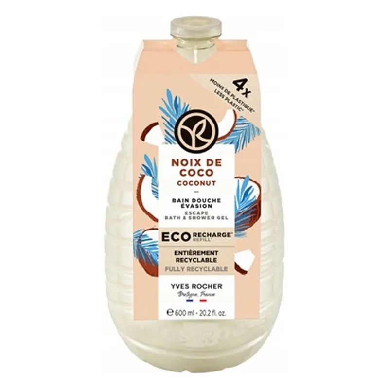 YVES ROCHER Bain De Nature Hab- és tusfürdő Kókusz utántöltő 600 ml