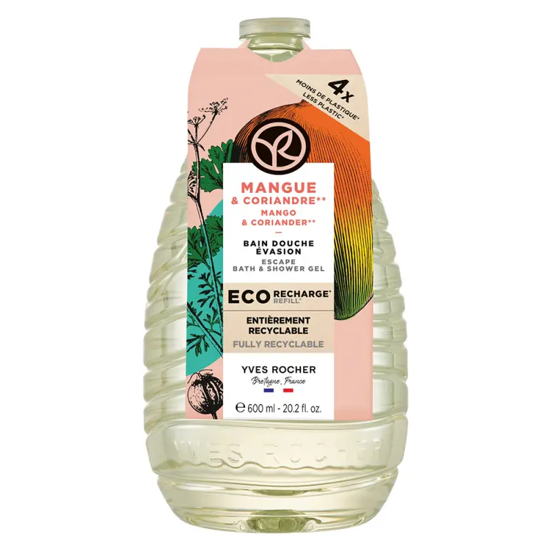 YVES ROCHER Bain De Nature Hab- és tusfürdő Mangó & Koriander utántöltő 600 ml