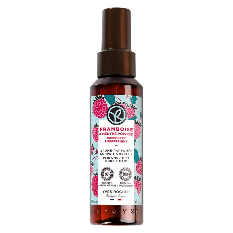 YVES ROCHER Bain De Nature Haj- és testpermet Málna & Borsmenta 100 ml